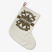 Old West Sheriff Deputy Rifles Badge gepersonalise Grote Kerstsok (Voorkant (Hangend))