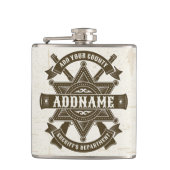 Old West Sheriff Deputy Rifles Badge gepersonalise Heupfles (Voorkant)
