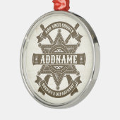 Old West Sheriff Deputy Rifles Badge gepersonalise Metalen Ornament (Links)