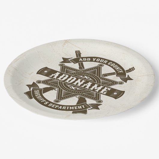 Old West Sheriff Deputy Rifles Badge gepersonalise Papieren Bordje (Gekanteld)