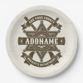Old West Sheriff Deputy Rifles Badge gepersonalise Papieren Bordje (Voorkant)