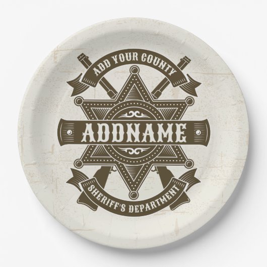 Old West Sheriff Deputy Rifles Badge gepersonalise Papieren Bordje (Voorkant)
