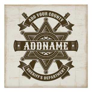 Old West Sheriff Deputy Rifles Badge gepersonalise Perfect Poster