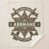 Old West Sheriff Deputy Rifles Badge gepersonalise Sherpa Deken (Voorkant)