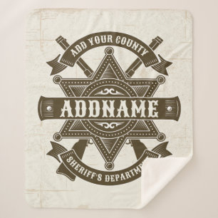 Old West Sheriff Deputy Rifles Badge gepersonalise Sherpa Deken