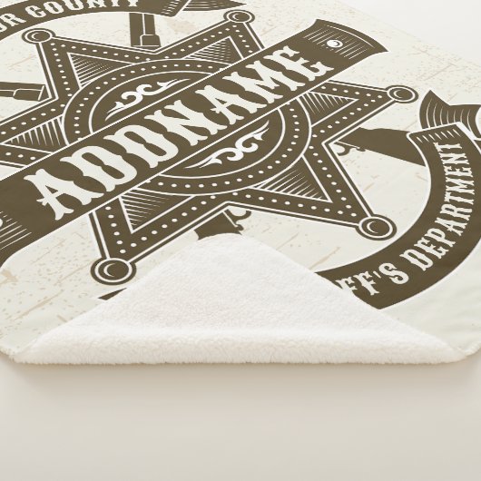 Old West Sheriff Deputy Rifles Badge gepersonalise Sherpa Deken (3/4)