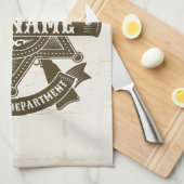 Old West Sheriff Deputy Rifles Badge gepersonalise Theedoek (Quarter Fold)