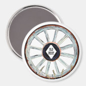 Old West Spoked Wagon Wheel Magneet (Voorkant / Achterkant)