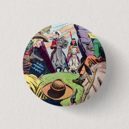  Old West stripverhaal scene Ronde Button 3,2 Cm