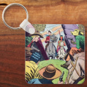  Old West stripverhaal scene Sleutelhanger (Voorkant)