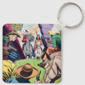  Old West stripverhaal scene Sleutelhanger (Achterkant)