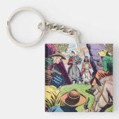  Old West stripverhaal scene Sleutelhanger (voorkant)