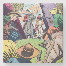  Old West stripverhaal scene Stenen Onderzetter