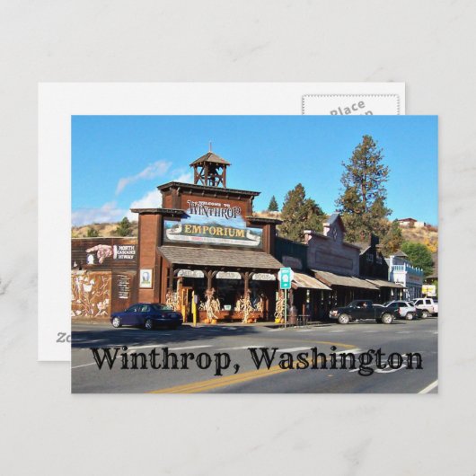 Old West Town of Winthrop, Washington Briefkaart (Voorkant / Achterkant)