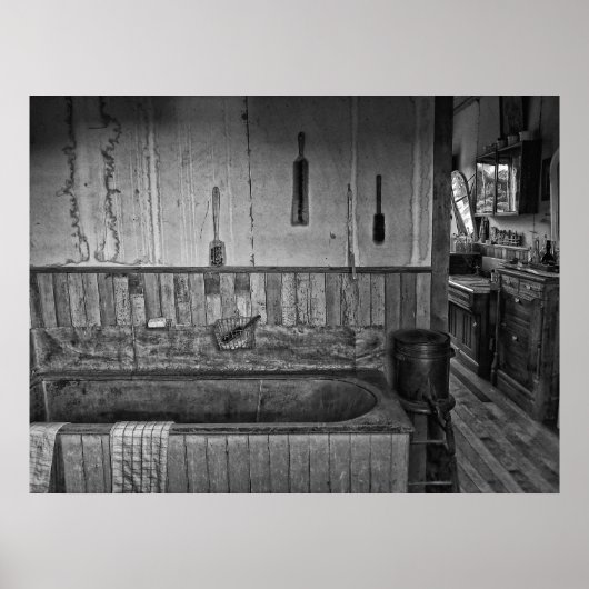 Old West Victoriaans Barber Shop Bath Poster (Voorkant)