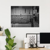 Old West Victoriaans Barber Shop Bath Poster (Thuiskantoor)