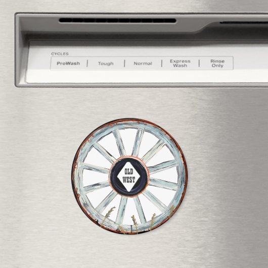 Old West Wagon Wheel Magneet (Insitu (Vaatwasser))