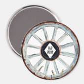 Old West Wagon Wheel Magneet (Voorkant / Achterkant)