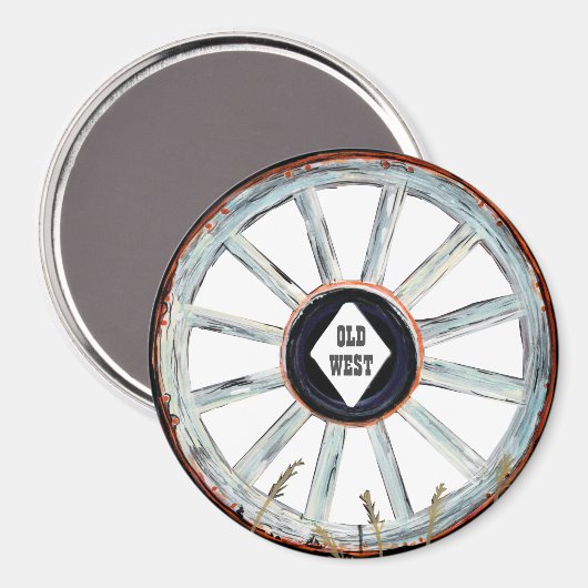Old West Wagon Wheel Magneet (Voorkant / Achterkant)