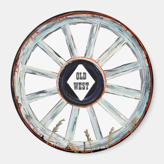 Old West Wagon Wheel Magneet (Voorkant)