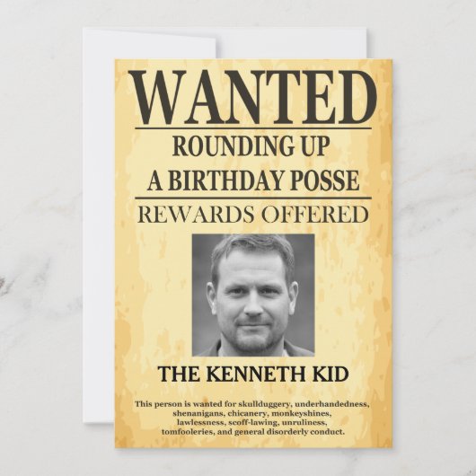 Old West Wanted Poster 🤠 50ste verjaardag Kaart (Voorkant)