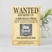 Old West Wanted Poster 🤠 50ste verjaardag Kaart (Staand voorkant)