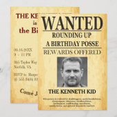 Old West Wanted Poster 🤠 50ste verjaardag Kaart (Voorkant / Achterkant)