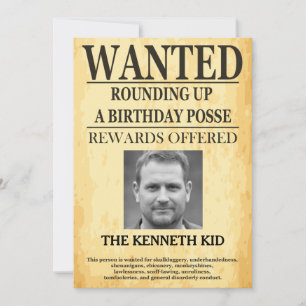 Old West Wanted Poster 🤠 50ste verjaardag Kaart
