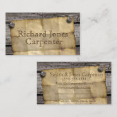 Old West Wanted poster ~ Carpenter, plumber, enz. Visitekaartje (Voorkant / Achterkant)