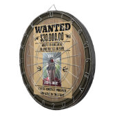 Old West Wanted Poster Gepersonaliseerde FOTO en T Dartbord (Voorkant Rechts)