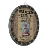 Old West Wanted Poster Gepersonaliseerde FOTO en T Dartbord (Voorkant Links)