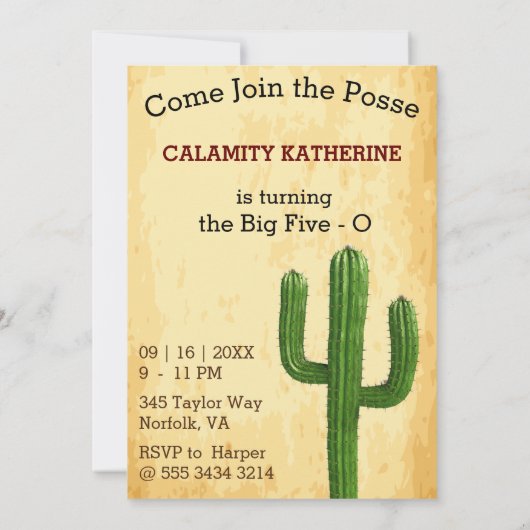 Old West wilde Poster vrouwen 🤠 50ste verjaardag Kaart (Achterkant)