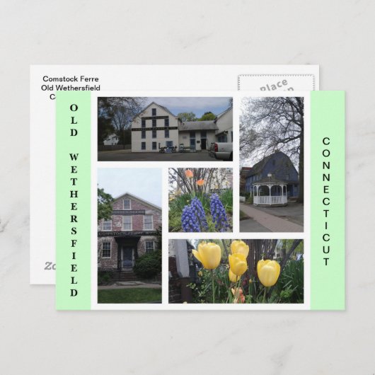 Old Wethersfield Connecticut Briefkaart (Voorkant / Achterkant)