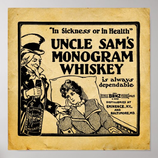 Old Whiskey Adverteren Poster (Voorkant)