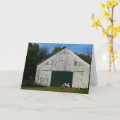 Old White Barn Wenskaart Kaart (Gele Bloem)