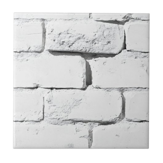 Old White Brick Pattern Tegeltje (Voorkant)