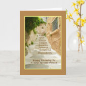 Old White Stairs/Greek Side Street/Happy Birthday Kaart (Gele Bloem)