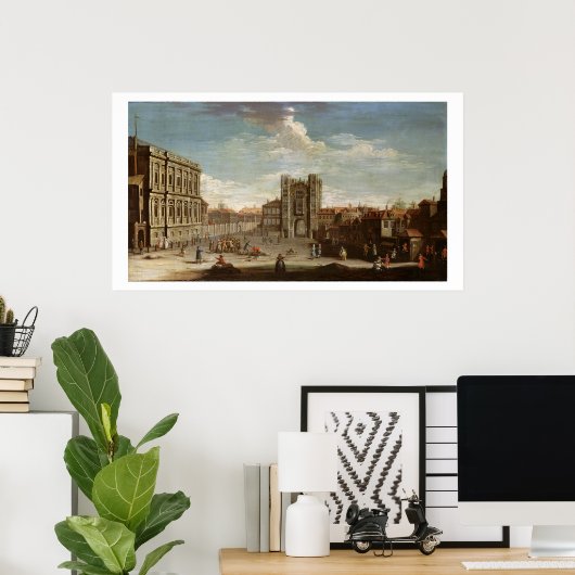 Old Whitehall en de Privy Garden Poster (Thuiskantoor)