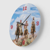 Old Wild West Theme Cowboys Clock Grote Klok (Hoek)