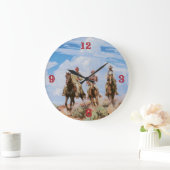 Old Wild West Theme Cowboys Clock Grote Klok (Huis)