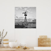 Old Windmill Boerderij Ranch Landscape Photography Poster (Keuken)
