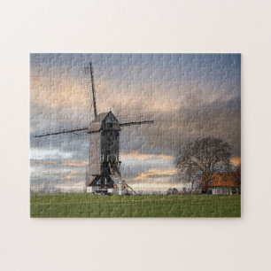 Old Windmill Field Belgium Windmill Wooden Europe Legpuzzel
