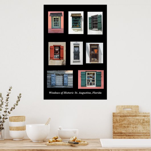 Old Windows of Historic St. Augustine, Florida Poster (Keuken)
