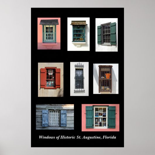 Old Windows of Historic St. Augustine, Florida Poster (Voorkant)