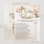 OLD WIVES TALES Baby shower Game Schattige Beer in Kaart (Voorkant / Achterkant)