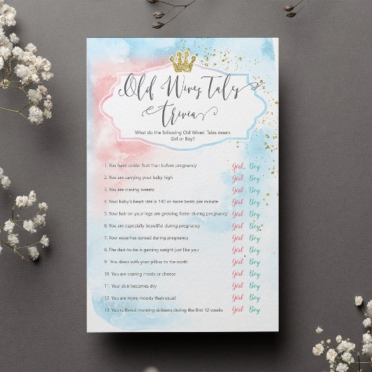 "Old Wives Tales" Geslacht onthullen roze blauw sp