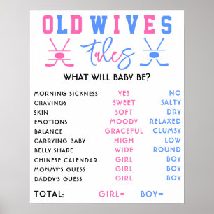 Old Wives Tales Hockey Geslacht onthullen Party te Poster