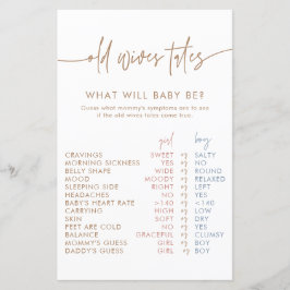 Old Wives Tales Kaart | Boho Gender Reveal spel