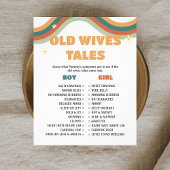 Old Wives Tales Retro Groovy Baby shower spel Flyer