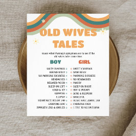 Old Wives Tales Retro Groovy Baby shower spel Flyer